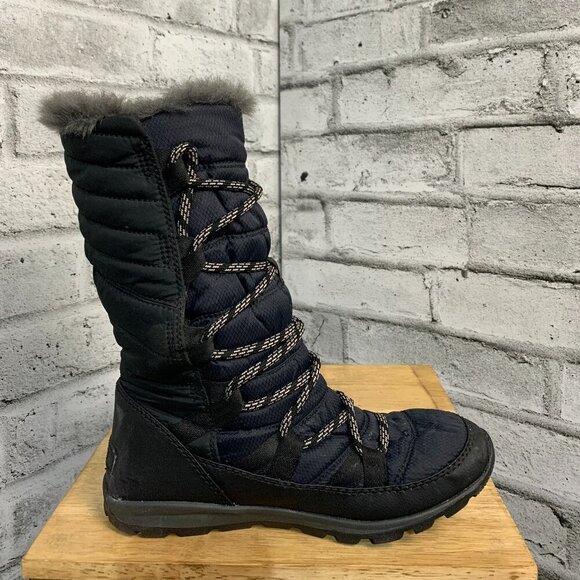 Sorel Whitney Lace Black Tall Faux Fur Trim Boot - Picture 4 of 14